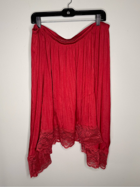 aerie Dresses & Skirts - Aerie AE NWT Handkerchief Satin Lace Asymmetrical Stretch Midi Skirt - Size XXL